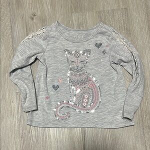 4/$30 The Children's Place Gray Cat Graphic Top